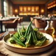 DALL·E 2025-07-08 16.45.05 - A warm vegetable side dish presented elegantly on a white ceramic plate. The focus is on okra (baby and medium size) cooked and garnished with olive o